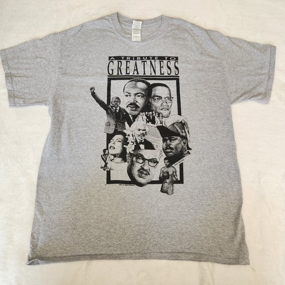 Gilden Other - Vintage 90s Black History Leaders "Tribute To Greatness" T-shirt large Unisex